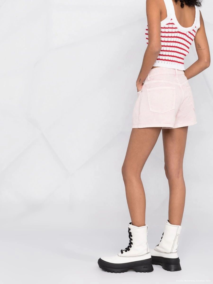 Cheap mid-rise Stella embroidered-logo Women shorts McCartney 0821